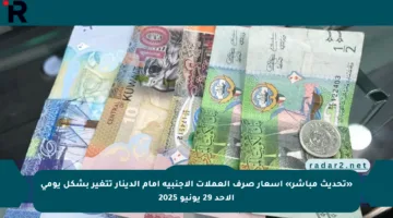 «تحديث مباشر» أسعار صرف العملات الأجنبية أمام الدينار تتغير بشكل يومي الأحد 29 يونيو 2025